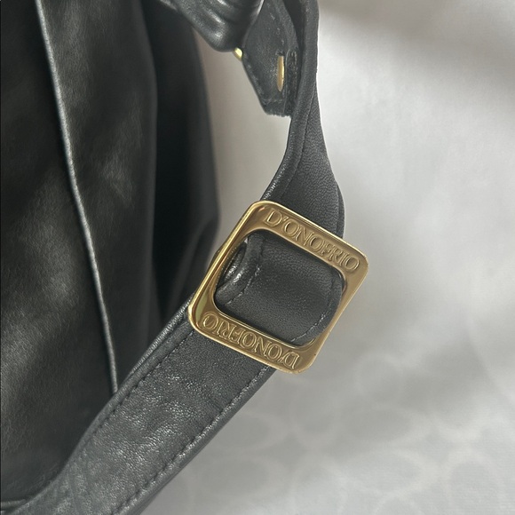 D'Onofrio Classic Black Leather Travel Shoulder Bag Purse 🌺🌺 - Picture 4 of 7